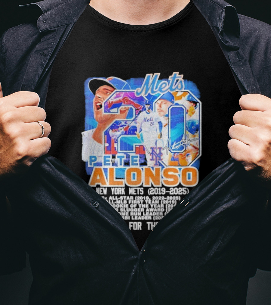 New York Mets Pete Alonso 20 2019 2025 Thank You For The Memories T-Shirt