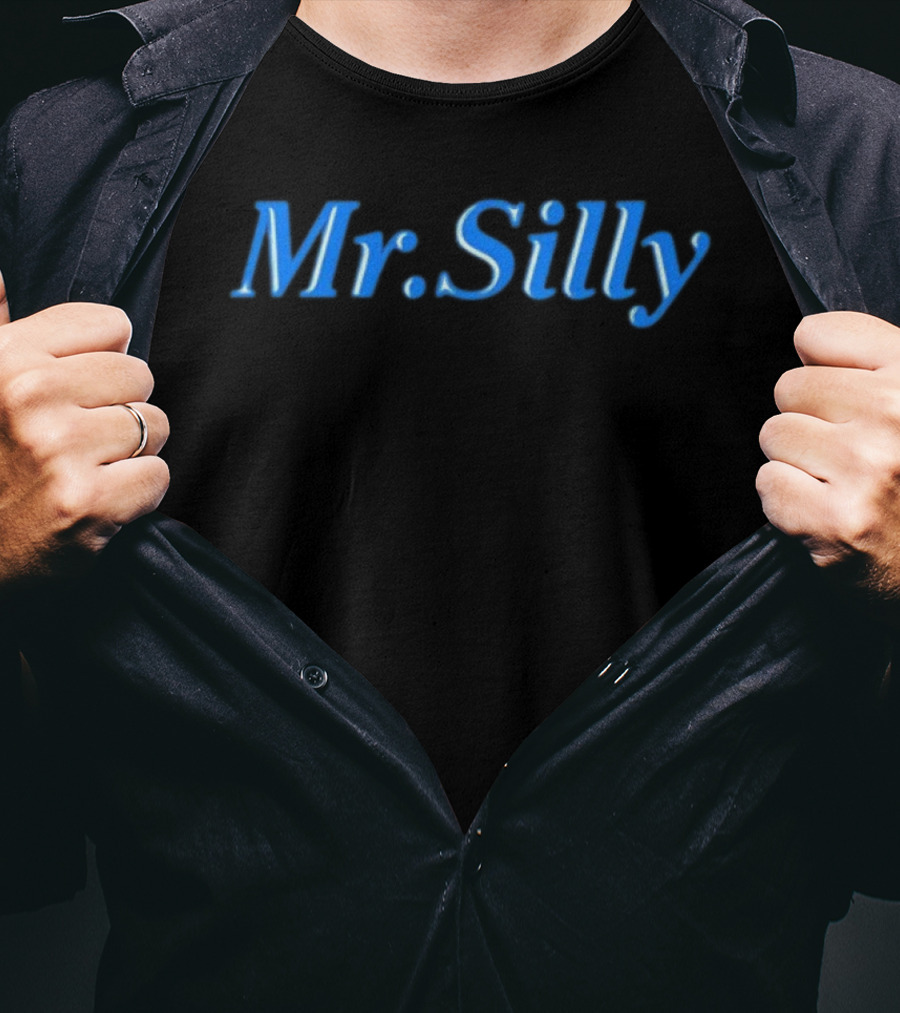 TheBurntPeanut Mr Silly Bold Blue Text T-Shirt