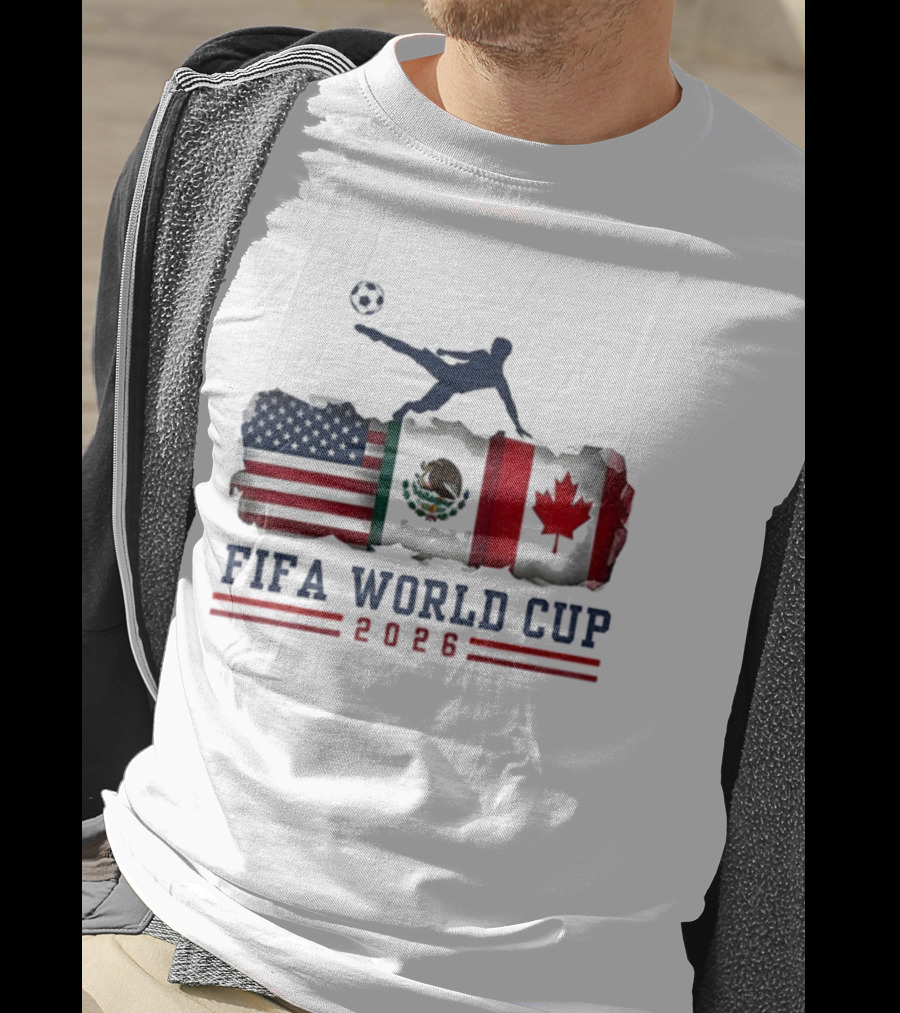 FIFA World Cup 2026 USA Mexico Canada Flag Soccer Event T-Shirt