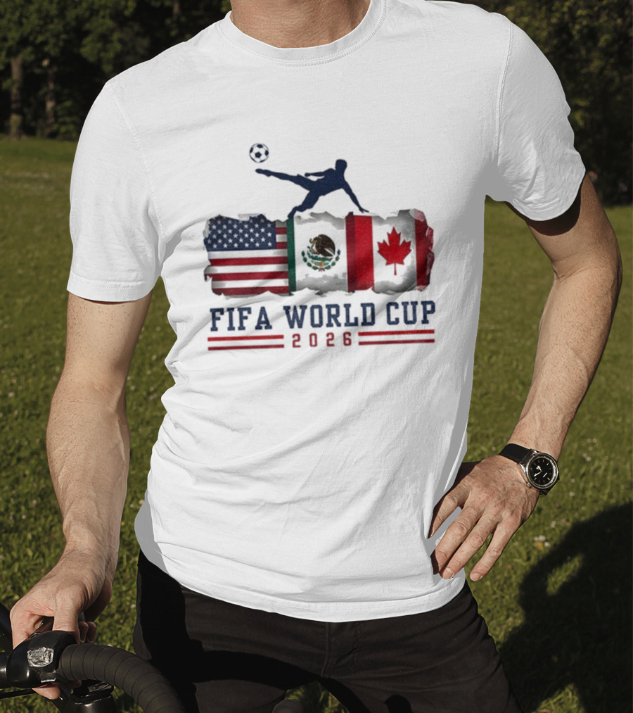 FIFA World Cup 2026 USA Mexico Canada Flag Soccer Event T-Shirt