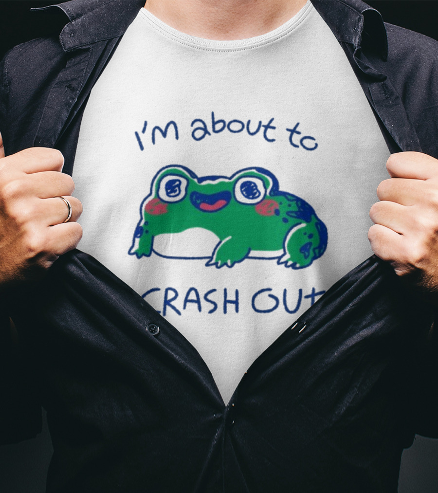 I'm About To Crash Out Frog Cute Sleepy Joke T-Shirt