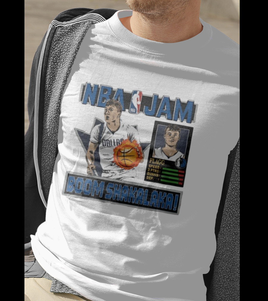 NBA Jam Dallas Mavericks Cooper Flagg Basketball Boom Shakalaka T-Shirt