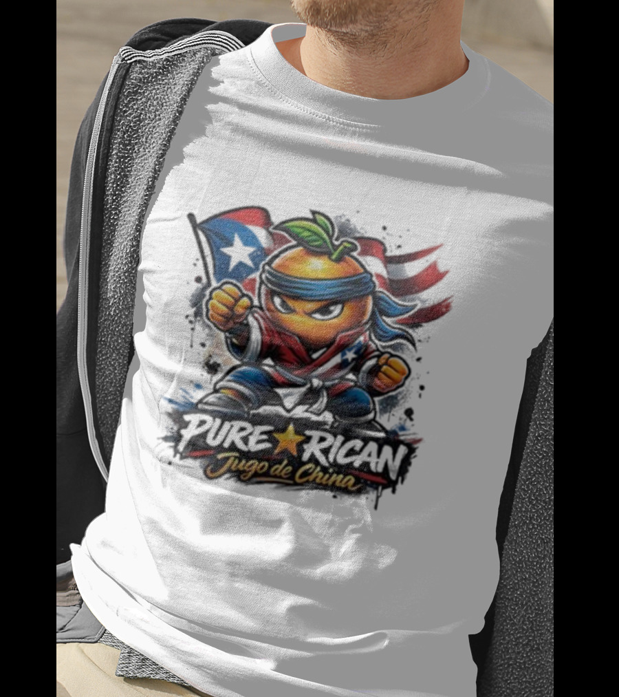 Pure Rican Jugo De China Orange Puerto Rico Flag Martial Arts Fighter T-Shirt