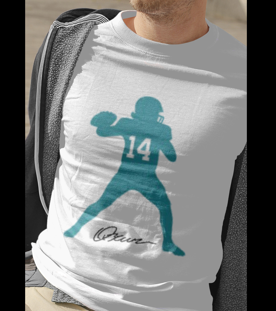 Quinn Ewers Number 14 Football Player Silhouette T-Shirt