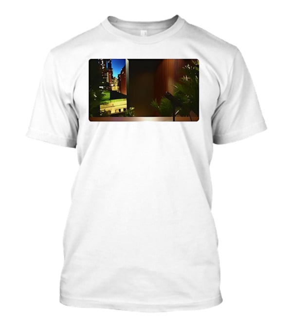 Nick Fuentes Empty Studio Microphone Cityscape Backdrop T-Shirt