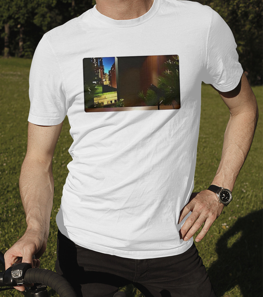 Nick Fuentes Empty Studio Microphone Cityscape Backdrop T-Shirt