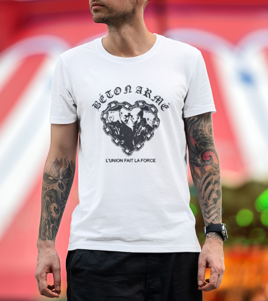 Béton Armé L Union Fait La Force Heart Design T-Shirt