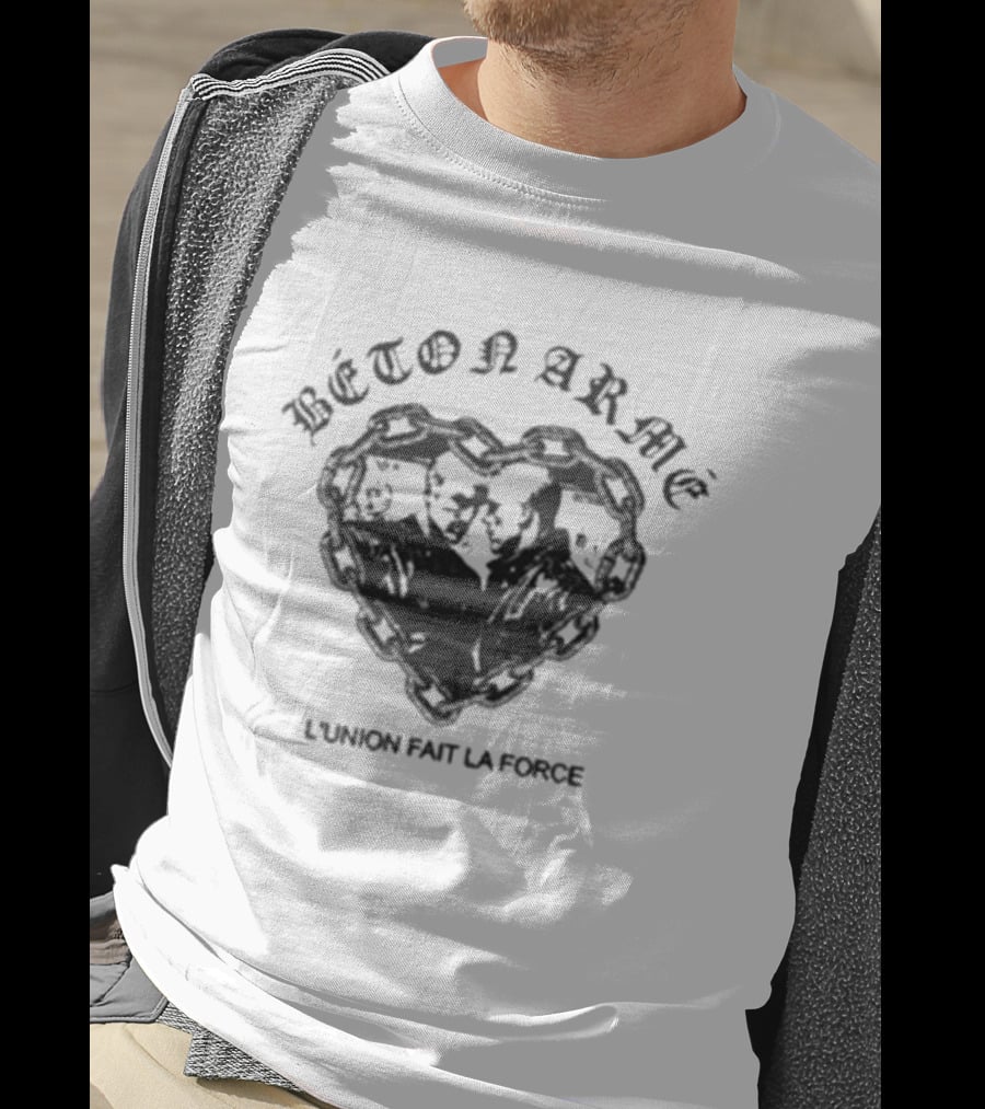 Béton Armé L Union Fait La Force Heart Design T-Shirt