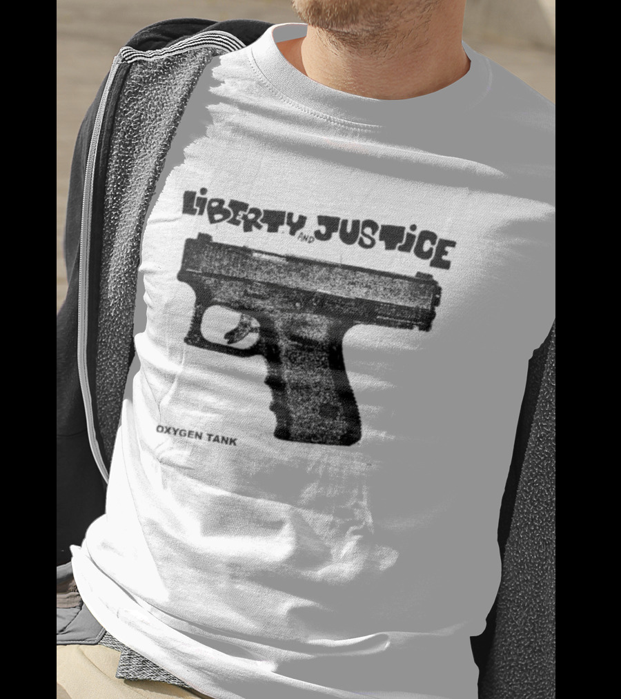 Liberty Justice Oxygen Tank Gun Graphic T-Shirt