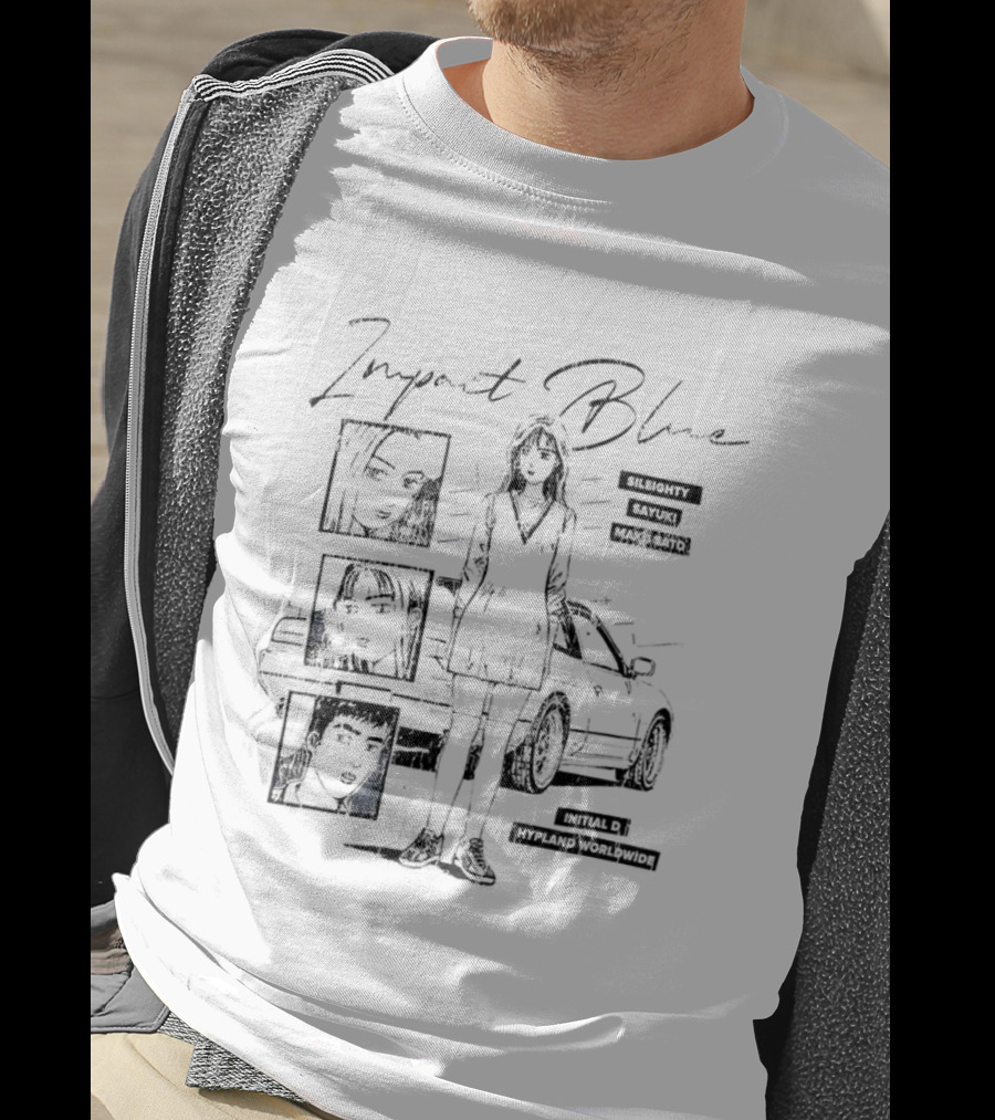 Impact Blue Sileighty Mako Sato Sayuki Initial D Anime Series T-Shirt