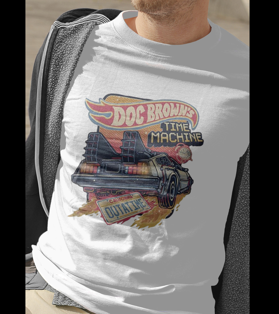 Doc Brown's Time Machine Outatime Back To The Future Retro Vintage Car T-Shirt