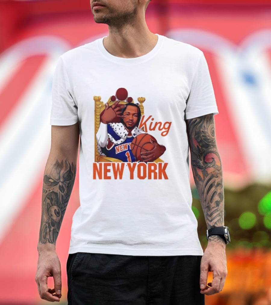 Jalen Brunson King New York Knicks Basketball Throne T-Shirt