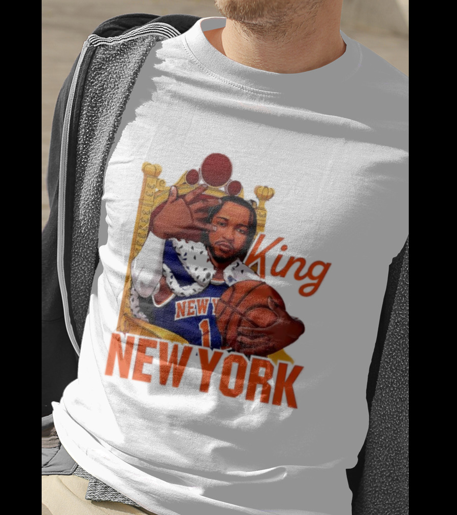 Jalen Brunson King New York Knicks Basketball Throne T-Shirt