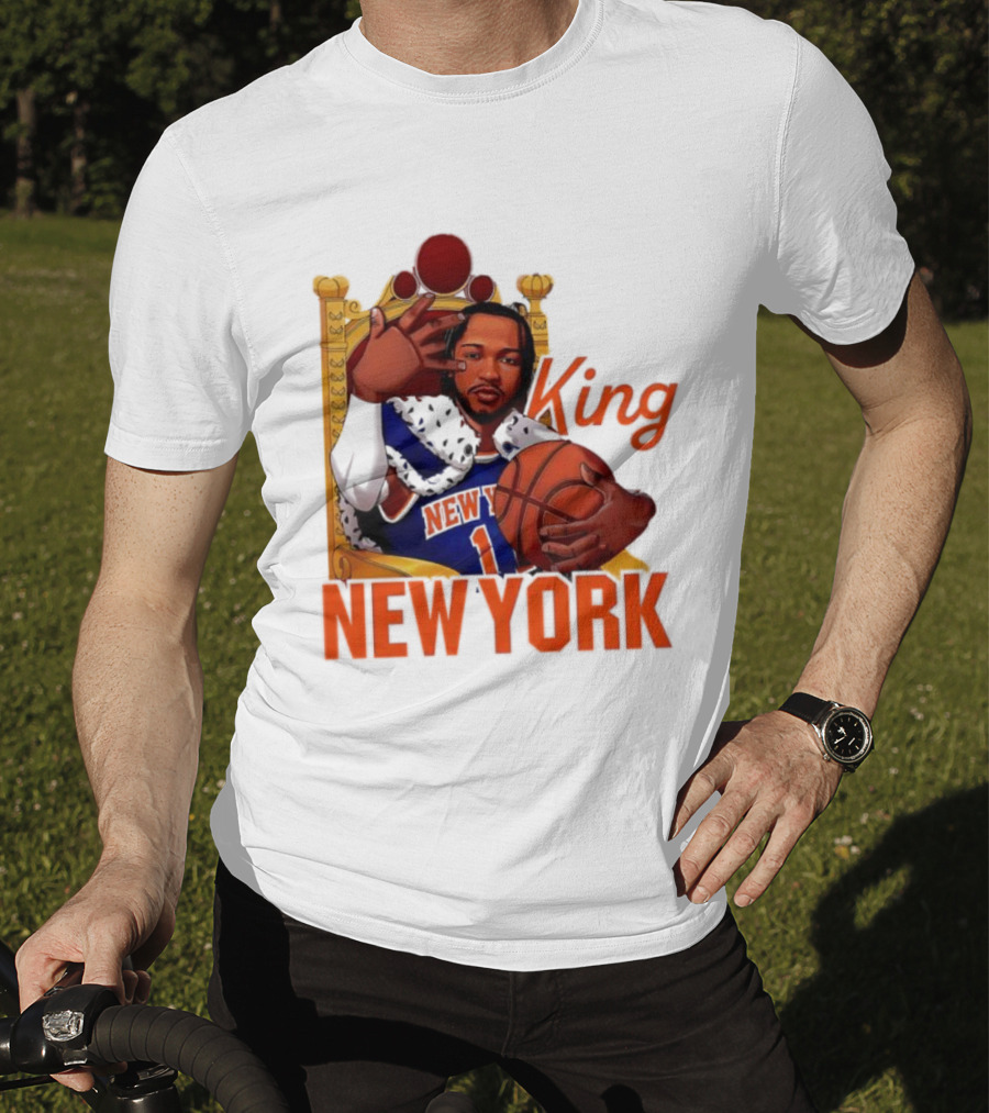 Jalen Brunson King New York Knicks Basketball Throne T-Shirt