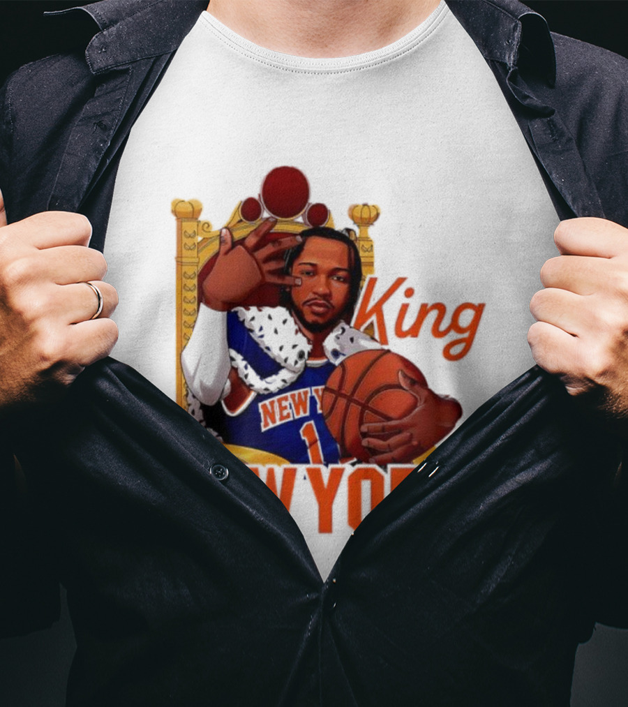 Jalen Brunson King New York Knicks Basketball Throne T-Shirt