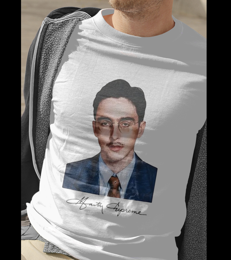 Timothee Chalamet Marty Signature Portrait Vintage Style T-Shirt