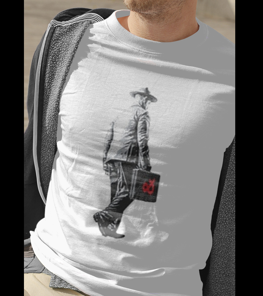 Boy And Bear Walking Man Iconic Walking Figure With Red Briefcase T-Shirt