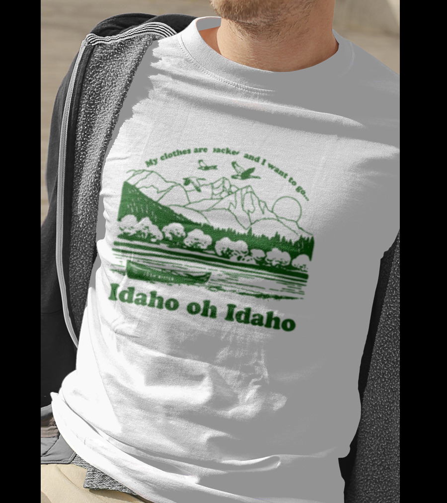 Josh Ritter Idaho Oh Idaho My Clothes Are Jacked Mountains Nature Scene T-Shirt