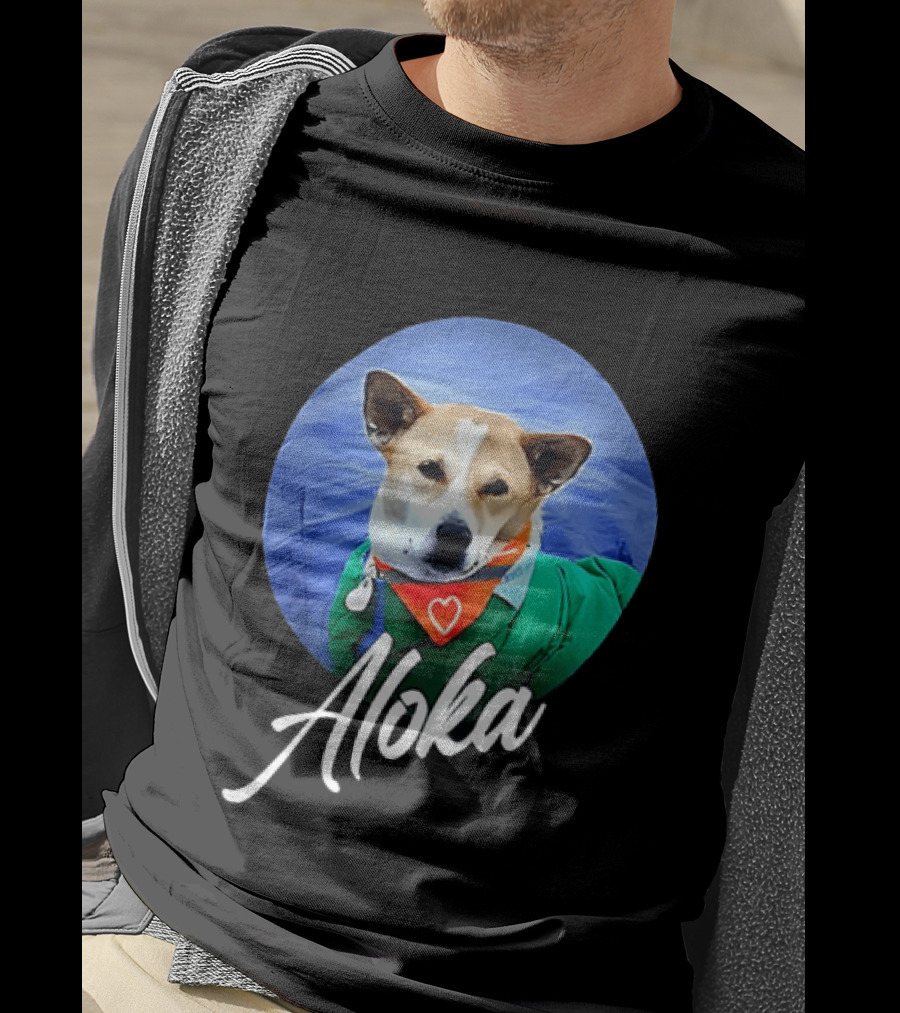 Aloka Dog Walk Heart Bandana Peaceful Canine T-Shirt