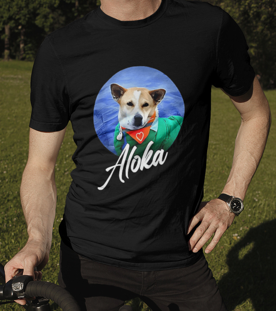 Aloka Dog Walk Heart Bandana Peaceful Canine T-Shirt