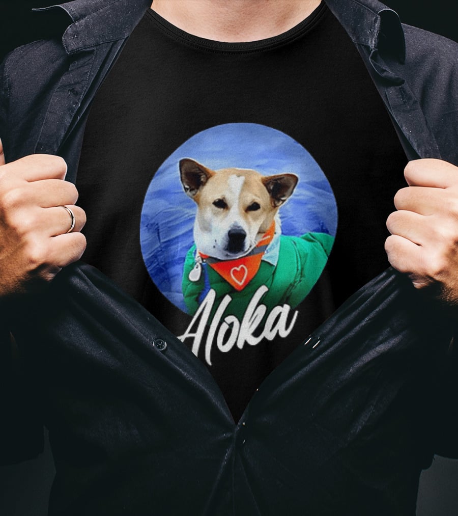 Aloka Dog Walk Heart Bandana Peaceful Canine T-Shirt