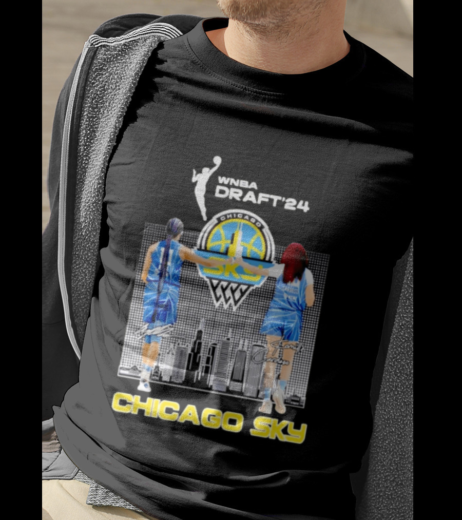 WNBA Draft 2024 Angel Reese Kamilla Cardoso Chicago Sky Team T-Shirt