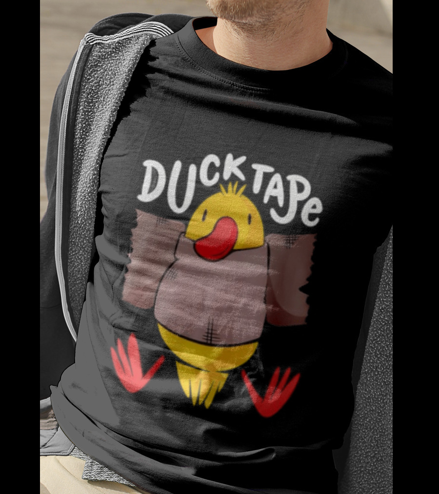 DUCK TAPE Funny Quirky Duct Tape Duck Humor T-Shirt