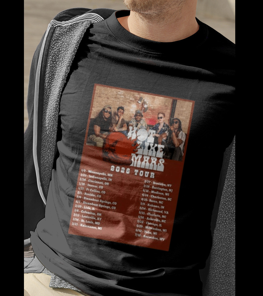 Hot Like Mars 2026 Tour Minneapolis Denver Brooklyn Concert Dates T-Shirt