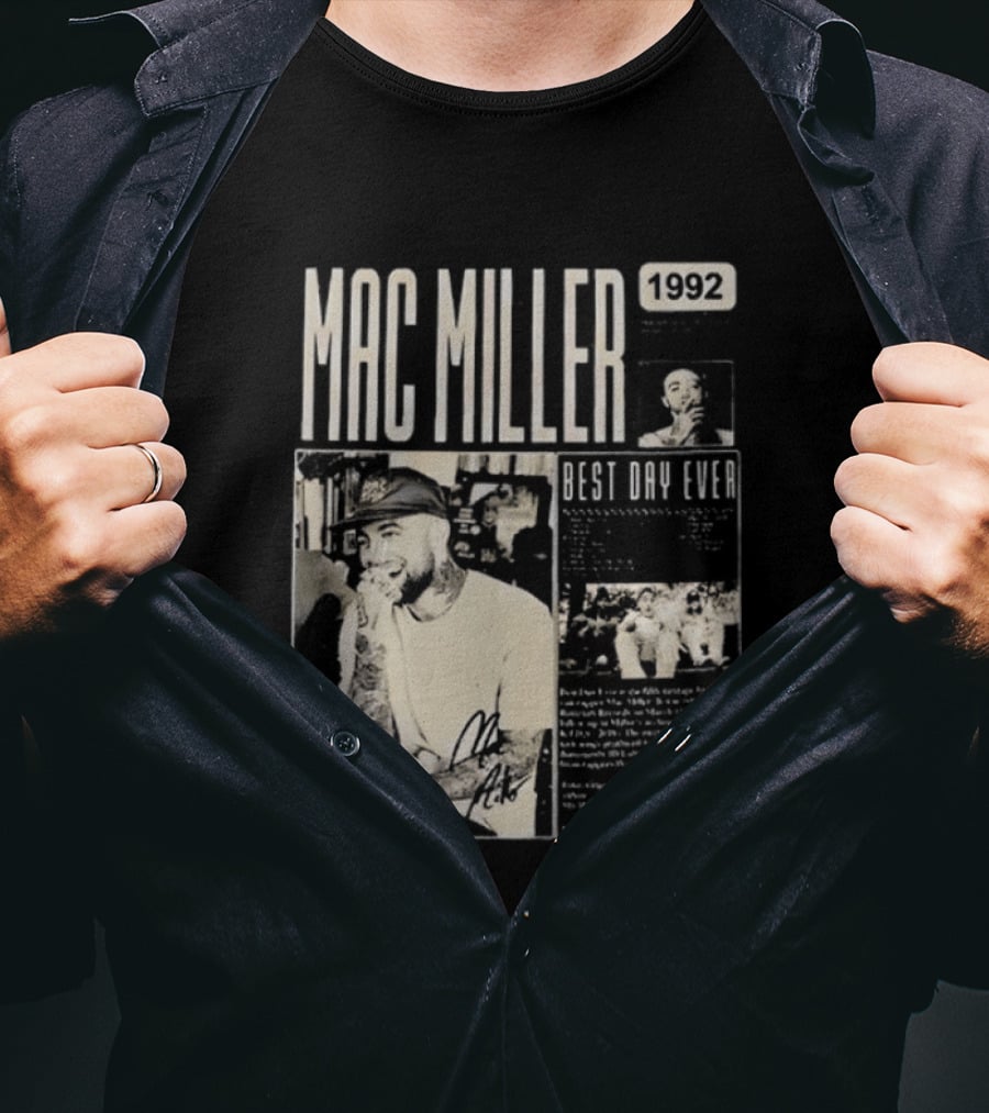 Mac Miller Best Day Ever 1992 Newspaper T-Shirt