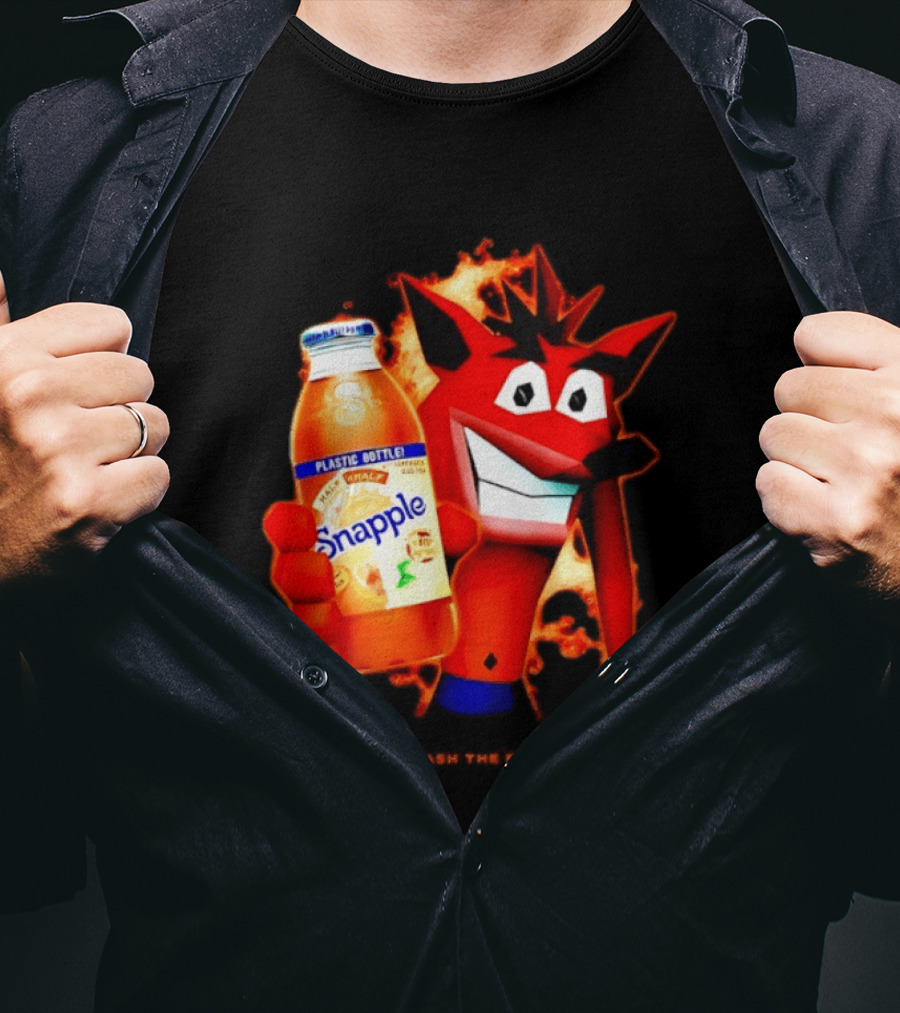 Crash Bandicoot Holding Snapple Retro 90s T-Shirt