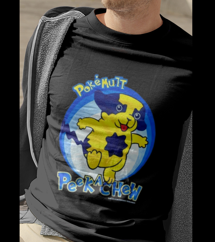 Pokemutt Peekachew Classic Fun Character Mashup T-Shirt