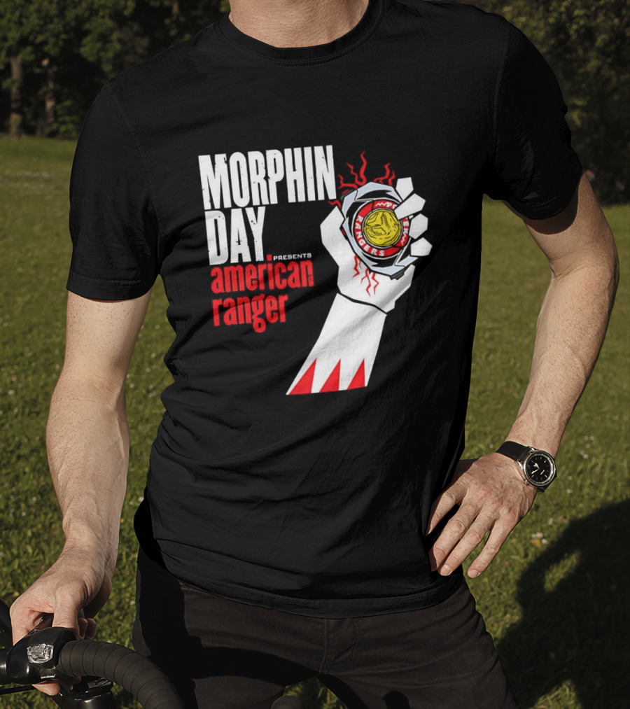 Power Rangers Morphin Day Presents American Ranger Power Coin Action T-Shirt