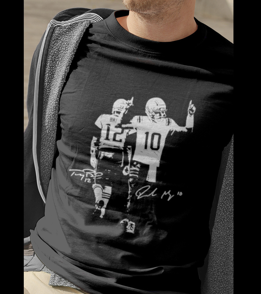 Tom Brady Drake Maye 12 10 New England Football Signatures T-Shirt