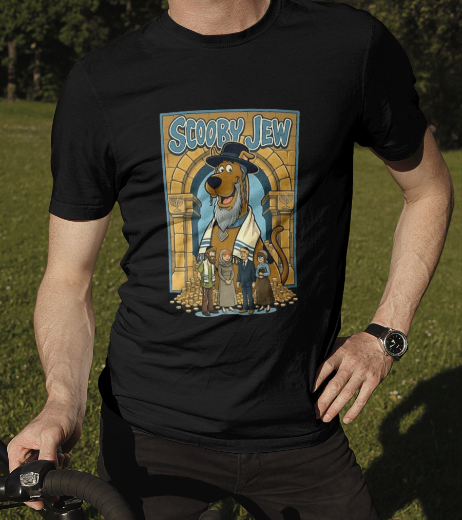 Scooby Jew Meme Cartoon Style With Rabbi Symbols And Characters T-Shirt