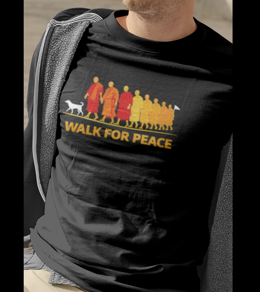 Walk For Peace Monk Procession With Dog T-Shirt