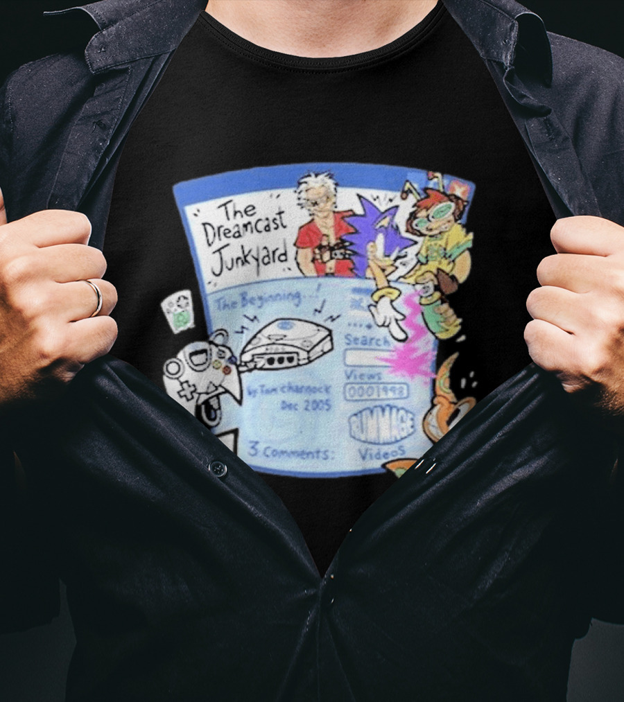The Dreamcast Junkyard Animated AF Dec 2005 Tom Charnock Rummage Videos T-Shirt