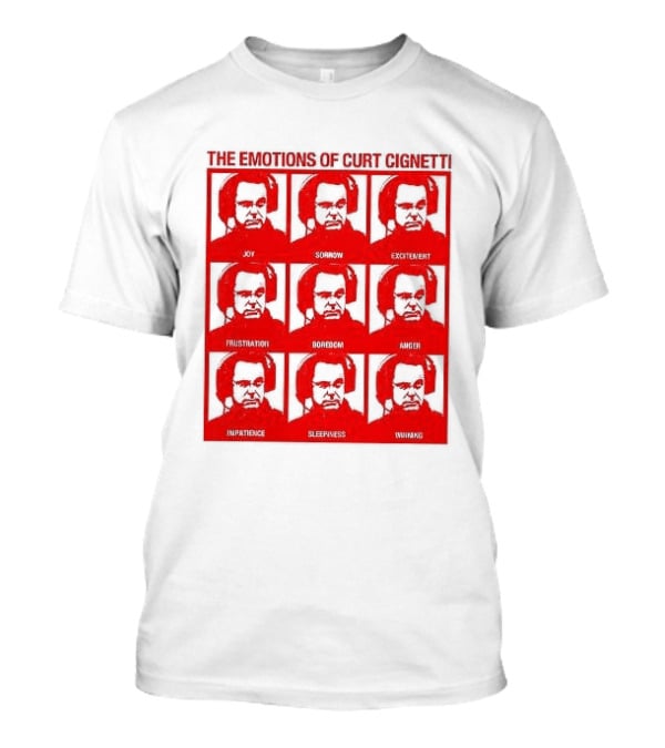 Indiana Hoosiers The Emotions Of Curt Cignetti Angry Serious Sad Confused Joy Excited Anxious Proud Sleepy Shocked T-Shirt