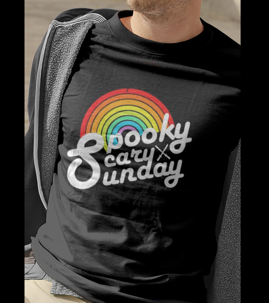Coryxkenshin Spooky Scary Sunday Rainbow T-Shirt
