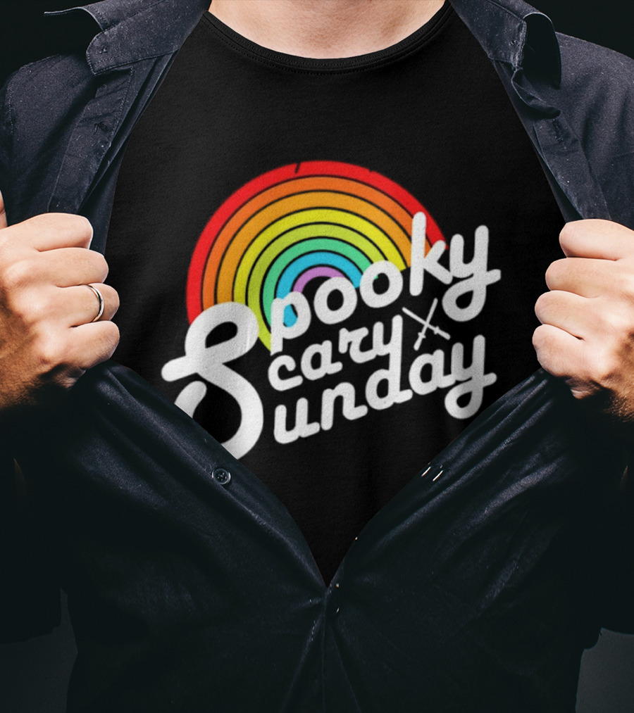 Coryxkenshin Spooky Scary Sunday Rainbow T-Shirt