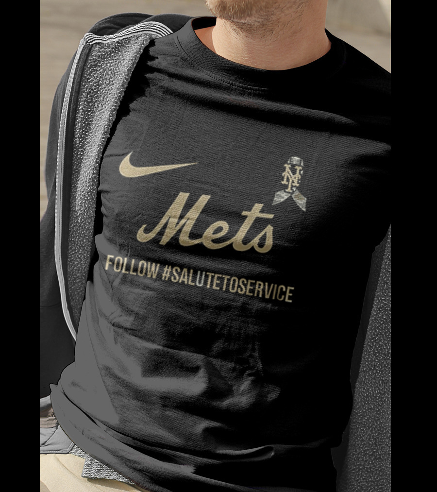 Nike Mets Follow #SaluteToService Honor Empower Connect Military T-Shirt