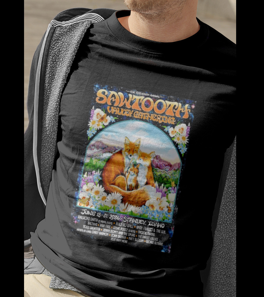 Sawtooth Valley Gathering 2026 Stanley Idaho June 18 21 Railroad Earth Andy Frasco The Lil Smokies T-Shirt