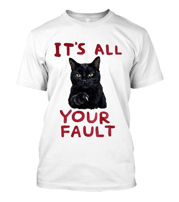 It's All Your Fault Black Cat Accusation T-Shirt
