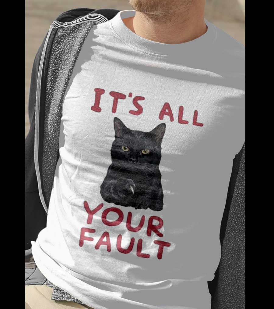 It's All Your Fault Black Cat Accusation T-Shirt