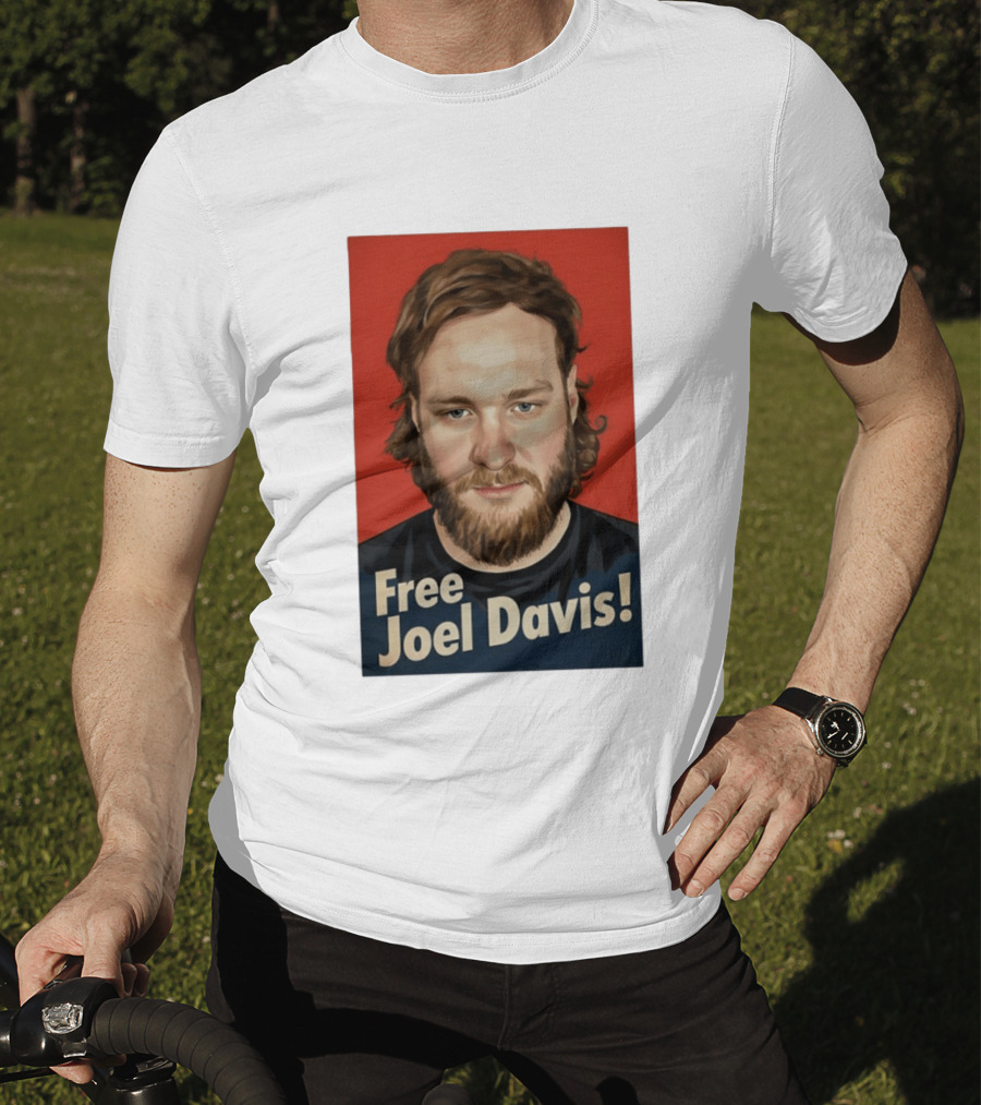 Free Joel Davis Bold Portrait Red T-Shirt