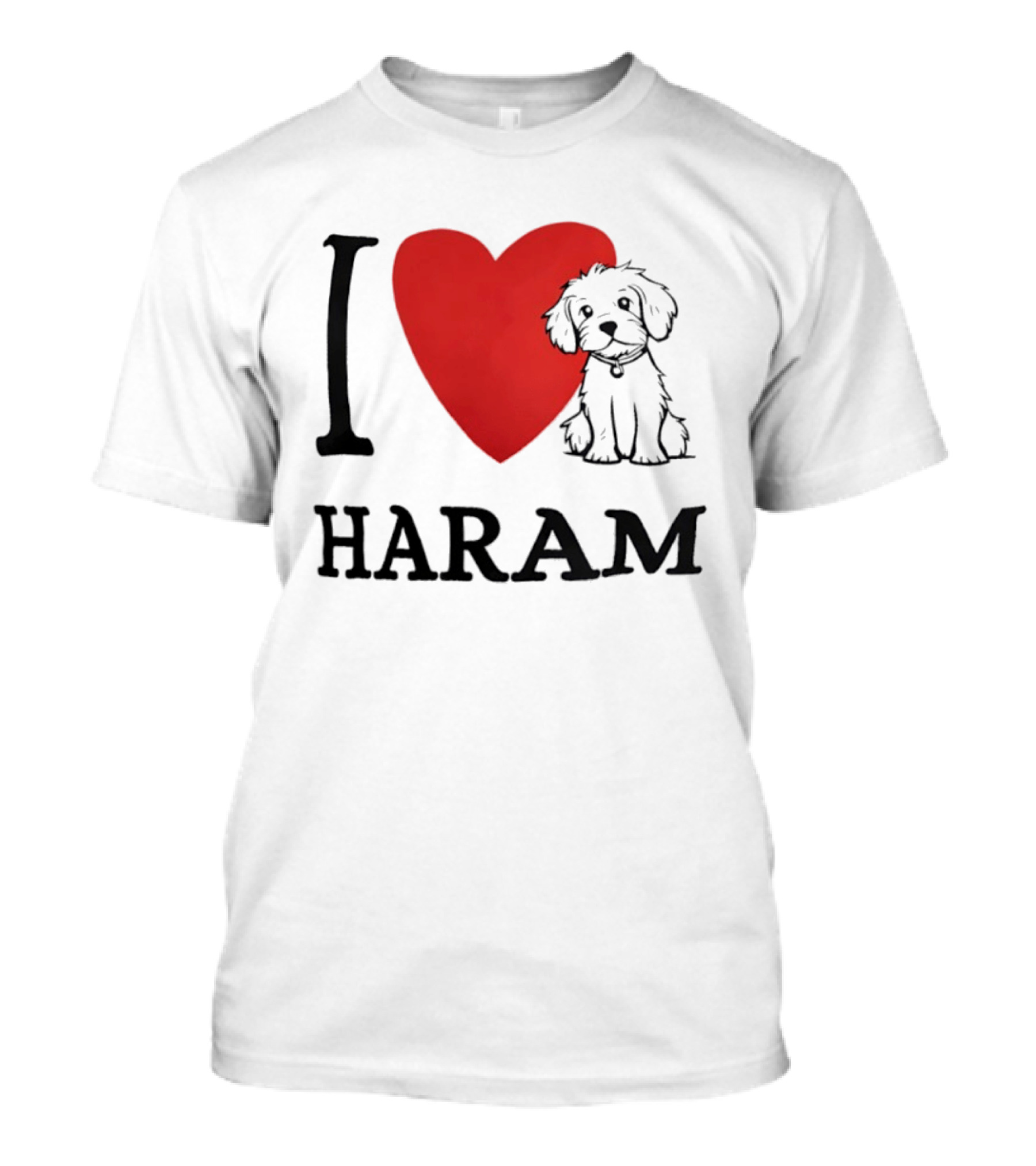 I Love Haram Cute Dog Heart T-Shirt