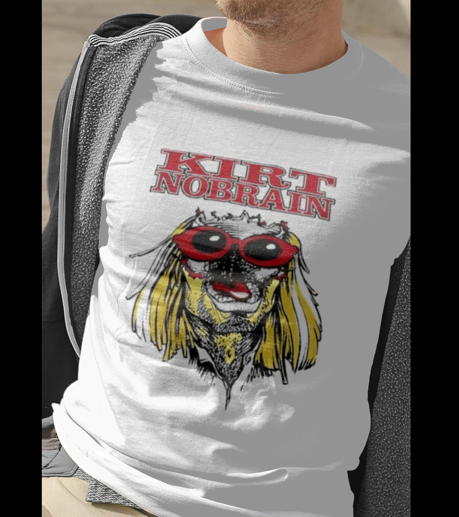 Kurt Nobrain Sunglasses Blonde Hair Red T-Shirt