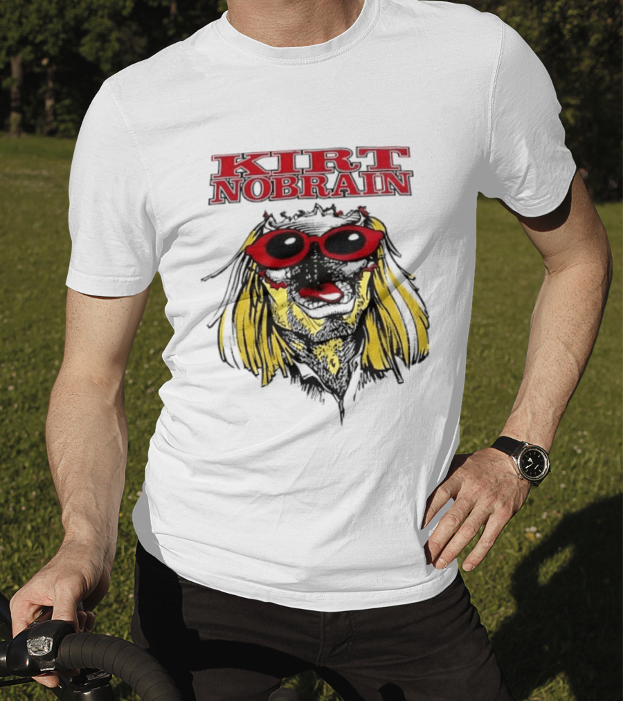Kurt Nobrain Sunglasses Blonde Hair Red T-Shirt