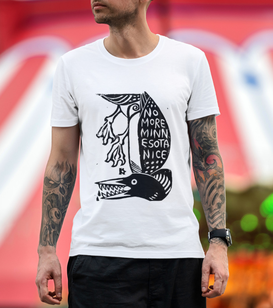 No More Minnesota Nice Owl Kicking Letter M T-Shirt