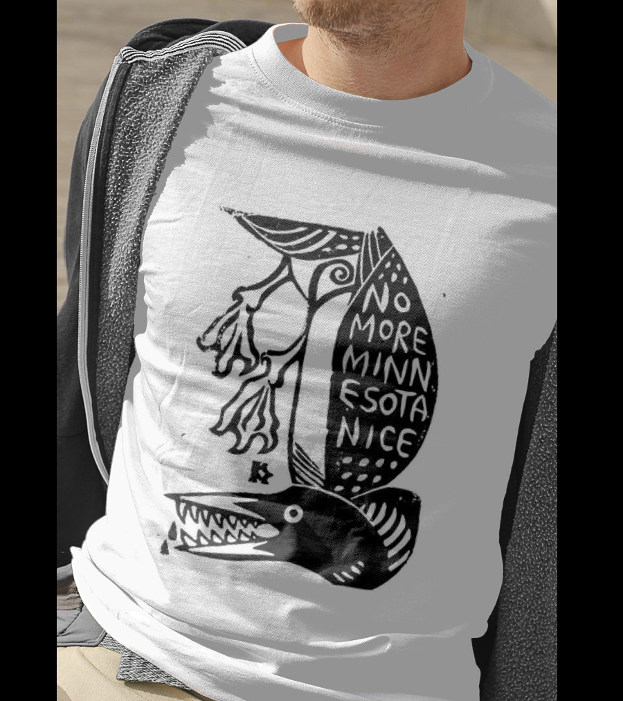 No More Minnesota Nice Owl Kicking Letter M T-Shirt