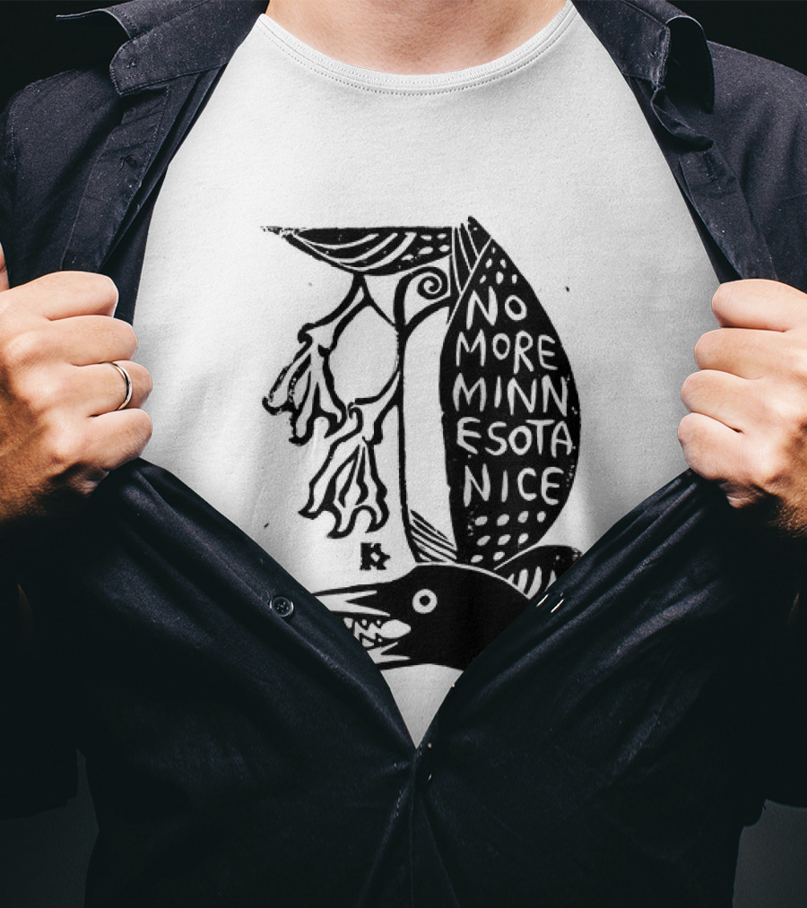 No More Minnesota Nice Owl Kicking Letter M T-Shirt